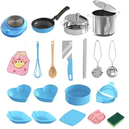 Accessoires de Cuisine pour - Jeu de Cuisine pour - Développement sûr pour Les Tout-Petits, Restaurant, Jeu de rôle, Maison, école, Laboratoire d'intérieur - Batterie de Cuisine