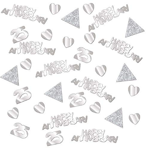 (PKT) Adult 1 Pack 25th Sparkilng Silver Anniversary Confetti 28g