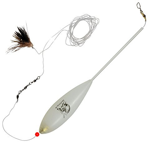 Dieter Eisele Sbirolino 25g Vorfach mit Fliege zum Meerforellenangeln, Sbirolino-System, Braun, Tropfenform, Fishing Weight