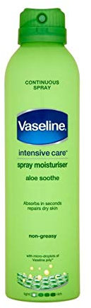 Vaseline Body Lotion Spray Aloe Soothe für die Pflege trockener Haut - 3er Pack (3 x 190ml)