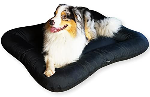 4L Textil KLEO Hundebett Grosse Hunde waschbar Hundekissen Grosse Hunde Hundematte Hundematratze Hundekissen XXL (XL-130x110 cm, Schwarz(Mit Reißverschluss))