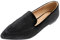Feversole Women's Pointed Pumps, de Mujer I Flats Pisos de Mujer I Pisos Puntiagudos I Zapatos sin Cordones Bailarinas Terciopelo Negro 39 EU