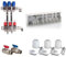 Heizkreisverteiler BASIC für Fußbodenheizung 3 Heizkreise Komplettset Verteiler, Kugelhahn, Stellantrieb, Anschlussleiste