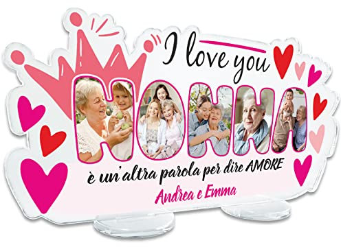 Festa Dei Nonni Idee Regalo Compleanno Targa Personalizzata con Dedica e Foto su Plexiglass