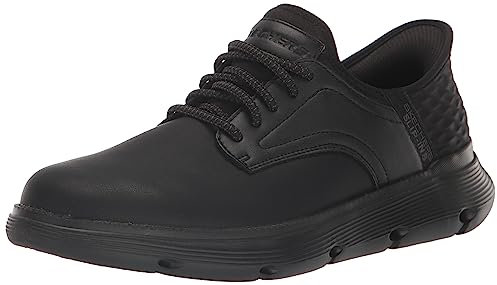 Skechers Herren Slip-ins Garza-Gervin Casual Slip-on Schuhe Sneaker, Black Leather, 46 EU Weit