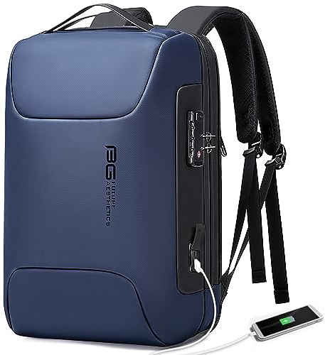 BANGE Zaino Tech per computer portatile per uomo e donna, Blu, two pocktes, Portatile