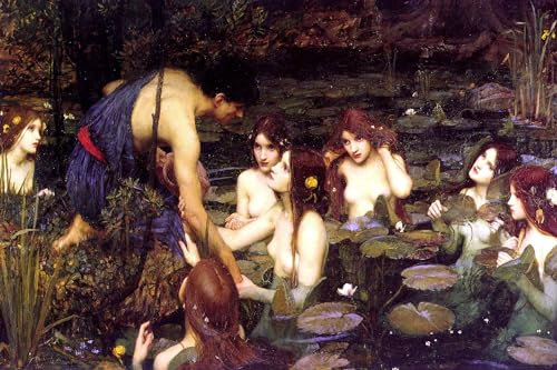 John Waterhouse - Hylas und die Nymphen - Poster Kunstposter Druck - 91,5x61 cm