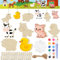 YeahBoom 30 Stück Nutztier Bastelset Kit,Nutztier zum Bemalen,Holz Nutztier Basteln,Nutztier Holz Deko,Basteln mit Holz für Kinder,Nutztier holzstücke,farbiger Pinsel,für DIY Kinder Malen Dekoration
