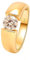Whoiy Damen Trauring Gold 585, Echtgold Ehering Solitär 1ct Moissanite Runder Schnitt Einfach Hochzeit Verlobungsringe Echt Gelbgold 14K Ring für Frauen Gr. 53 (16.9)