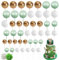48 PCS Tortendeko Kugel mit Happy Birthday Topper, 3 Farben Kuchen Deko Backen Kuchen Dekorationen für Geburtstag Hochzeit Bedarf Deko (Grün Weiss Gold)