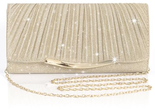 Eidsefe Women's clutches Evening Bag clutch bags for women Wedding Bag Sparkling Party Handbag Proms Glitter Envelope Purse with Detachable Chain