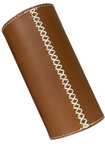 CAXUSD Long Size Gas Canister Leather Protective Cover Brown Hand-sewn Gas Tank Cover Outdoor Camping Accessory High Cold Weather Protector