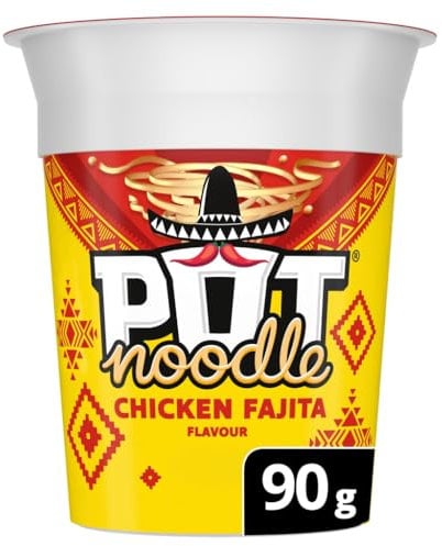Pot Noodle Chicken Fajita Standard Snack Pot instant vegan* snack quick to make noodles 90 g