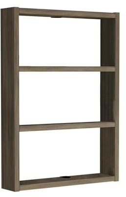 HowHomely Hängeregal Küche Holz in Farbe Eiche | Schweberegal 60x43x9 cm | Dekorative Regal Küche Wand | Bücherregal Hängend mit 3 Etagen | Wandregal Wohnzimmer Flur Schlafzimmer