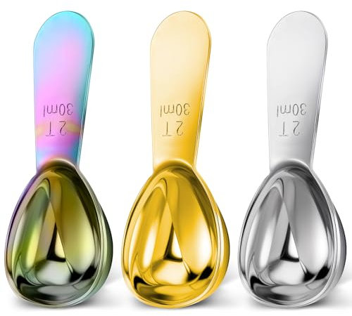 YUXIANLB Stainless Steel Measuring Spoons Set, Ergonomic Short Handle Tablespoon Teaspoon Scoops for Precise Measurement of Coffee, Flour, Sugar, Baking, 3 Pcs Cooking Tool for Chefs, Bakers, Baristas