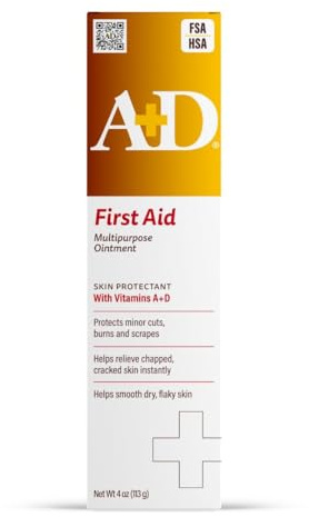 A+D First Aid Healing Ointment, Dry Cracked Skin Protectant, 4 oz