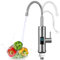 Grifo con Calentador de Agua Instantaneo,220V 3000W Grifo Electrico Agua Caliente, 360° LCD Torneira Electrica Agua Quente para Cocina Jardín Baño Caravana Camper, Máx. 60℃