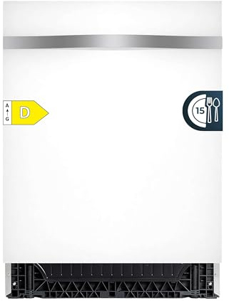 Cecotec Lavavajillas 60cm Bolero Aguazero 6320 Full-BI Matt White Glass D | 1900W, 15 Cubiertos, 8 Programas, Integrable, Pantalla FullColor, Smart Wash, Turbo Dry+, Dual Zone Wash, Puerta Blanco Mate