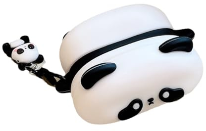 eglixu Schutzhülle für AirPods Pro 3 (2025), niedliches Cartoon-Design, kreatives Kissen, Kawaii-3D-Panda-Design, Silikonhülle für AirPods Pro 3, Kopfhörerhülle für Jungen und Mädchen (Panda)
