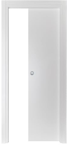 Porta Scorrevole in MDF, 210x60/70/80/90 cm, Design Moderno, Reversibile, con Kit Maniglie e Telaio (Micro Bianco, 2100x600)
