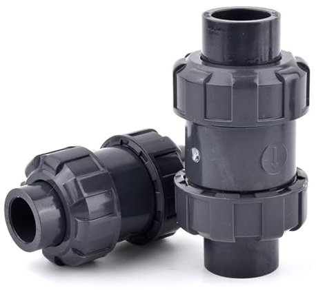 DXQxue Clapet Anti-Retour à Double Union UPVC, 20~63mm, raccords unidirectionnels sans Retour for l'irrigation du Jardin et des Aquariums, 1 pièce(20mm)