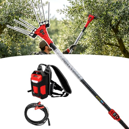 Sushangmao Abbacchiatore Elettrico per Olive, Raccoglitore Elettrico, Macchina Raccogli Olive 250 W/600 W con Asta Telescopica 2 M–3 M, Batteria A Zaino per Olive, Chicchi di caffè 600w