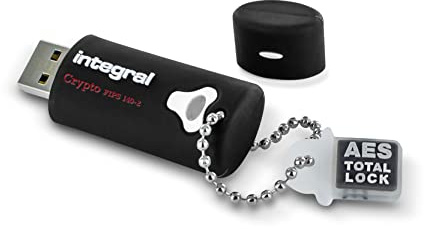 Integral 32GB Crypto-140-2 256-Bit Hardware Encrypted 3.0 USB Secure Flash Memory Drive - Certified to FIPS 140-2 Level 3, Protection & Rugged Triple-layer Waterproof Design XTS- AES