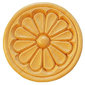 Déco Parisienne Rosace Ronde Marguerite Ø70 en Bois hêtre RR15 - Bois hêtre Naturel