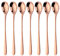 Bisda Cuillères à thé glacé café Lot de 8 Or Rose Cuillère à Long Manche en Acier Inoxydable Cuillère pour Cocktail Dessert Yogourt 20,5 cm(8 inch) Longueur