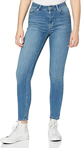 NA-KD Damen Skinny High Waist Jeans, Mittelblau, 36 EU