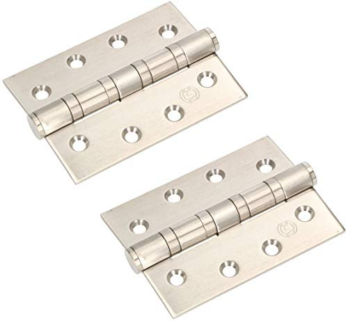 KOTARBAU® 2 x Bisagras de libro con rodamientos 100x75 mm, Bisagra de puertas, Bisagras de canto recto, Bisagras para puertas pesadas, BIsagras de acero INOX, Bisagras con cojinetes, 2 uds