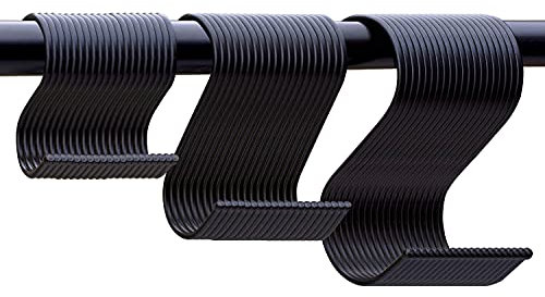 Confezione da 60 ganci a S in metallo resistente, a forma di S, ganci a S per utensili da cucina, ufficio, bagno, armadio, officina, garage, ufficio, casa (nero, grande, medio e piccolo)
