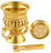 Bakhoor Brenner-Set, Tablett, Weihrauch-Harzbrenner, Holzkohlebrenner, Räuchergefäß aus Metall, für Yoga, Spa, Meditation, mit Kegel-Räucherstäbchenhalter und Zange (Glod)