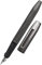 ONLINE Füller Slope Metallic Black, Patronen-Füller mit ergonomischem Griffstück, hochwertige Iridium-Feder medium, Standard-Tintenpatronen, inkl. Kombipatrone blau, für Schule und Büro