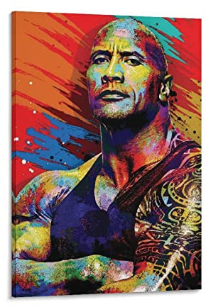 XXJDSK Druck Auf Leinwand Dwayne TheRock Johnson Poster für Schlafzimmer, Wandkunst, Geschenke, Dekoration für Männer, Frauen, Poster und Drucke 60X90cm Kein Rahmen