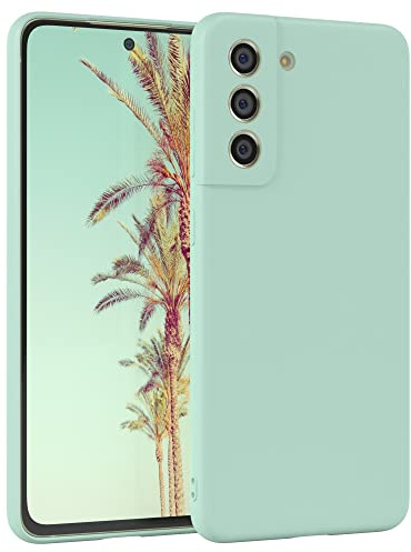 EAZY CASE - Silikonhülle für Galaxy S21 FE 5G Hülle Silikon Case Grün weich stoßfeste Handyhülle Schutzhülle mit Kameraschutz Dünn Premium Schutz Cover TPU Phone Bumper in Pastell Mintgrün Matt