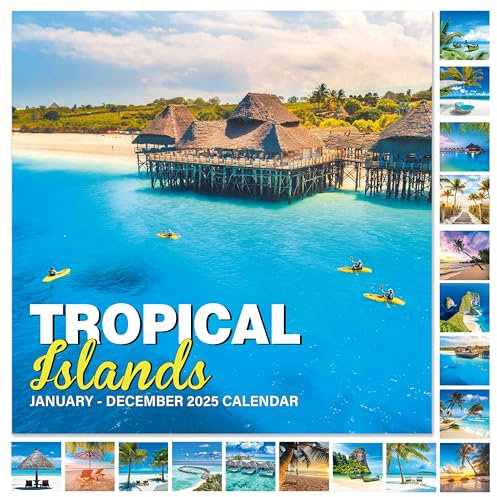 Kalender 2025-2026 - 18 Monate Wandkalender 2025-2026 von Juli 2025 bis DEC. 2026, 30,5 x 61 cm (offen), 30,5 x 30,5 cm (geschlossen), mit großen Tagesblöcken, Reiterurlaub, schöne Insellandschaften