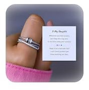 choice of all Daughter Gifts from Mom To My Daughter/Wife/Sister/Girlfriend/Mom Fidget Ring Anxiety Spinner Ring for Women Mothers Day Gifts for Wife Mom Girlfriend Daughters