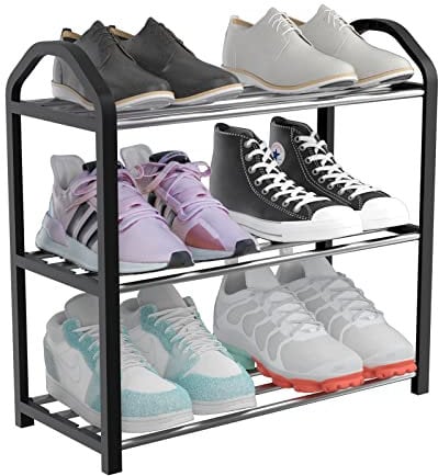 Allinside Zapatero de 3 Niveles con Montaje Rápido, sin Necesidad de Herramientas, Almacenamiento de Calzado para Entrada de Casa, Sala de Estar, Pasillo, One Size, V032SRCPST