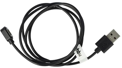 vhbw USB Ladekabel kompatibel mit Umidigi Uwatch 3 Smartwatch Fitnesstracker - Ladestation Schwarz, 100 cm