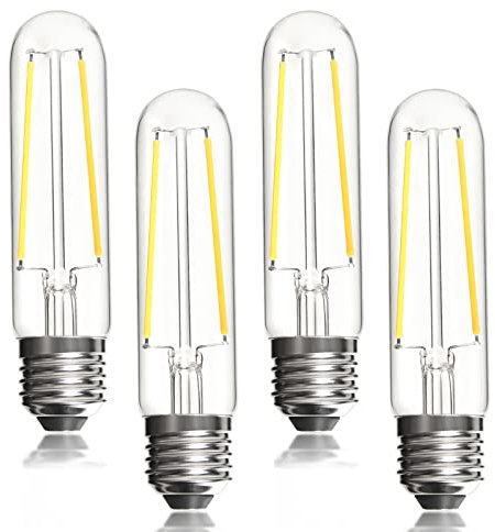 BRIMAX Dimmbare Stabform LED Glühbirnen, 125MM*30MM T30, E27 Fassung, 2700K Warmweiss, 4W 400 Lumen, AC220-240V, Glas Röhrenförmige Leuchte, Punk Modern Hängeleuchten Wandlampen, 4er set