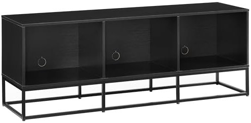 Crosley Furniture Enzo Large Vinyl Record Storage TV Stand and Entertainment Center, Media Console, Black