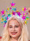 Vakkery LED Stern Haarreif Leuchtender Halo Kronen Stirnband Blinkende Sterne Festival Kopfschmuck Halloween Karneval Haarschmuck für Damen