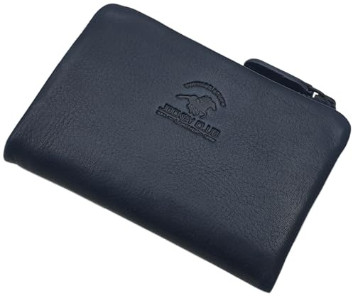 myledershop Rindleder Geldbörse mit RFID & NFC Schutz (Blau) | Geldbeutel, Portemonnaie, Geldtasche
