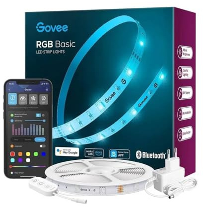 Govee - RGB Smart Wi-Fi Bluetooth LED Strip Lights (5m)