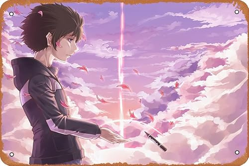 Your Name, Kimi No Na Wa, Taki Tachibana Anime Poster Home Wall Art Decoration Retro Metal Tin Sign 20,3 x 30,5 cm