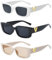 BCZR 3 Stück Schnelle Brille, Sonnenbrille Damen,V Retro Trendy Klassische Quadratische Brille,Vintage Sonnenbrille Rave Brille,Uv-Schutz-Sonnenbrille Für Draußen, Schnelle Brille Rave Für Cosplay