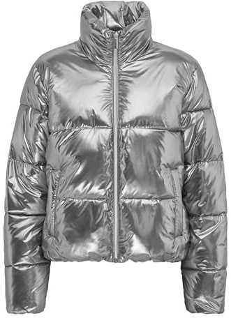ONLY Onlpearl Dolly Puffer Veste OTW Jacket, Gris, XS Femme