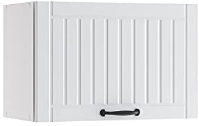 Vicco Badschrank Fame-Line, Badezimmermöbel, Weiß Landhaus/Weiß, 60 x 40 cm Flach