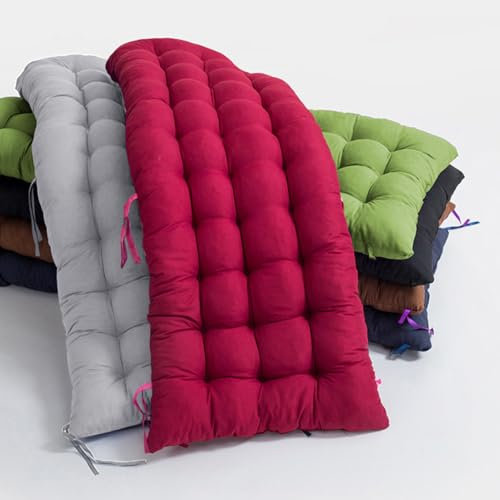 GGoty Dickes Bank-Sitzkissen, 2-/3-Sitzer, 80/100 cm, Baumwolle, Gartenbank, rechteckig, Sitzkissen für Schaukel/Terrasse/Zuhause/Sofa (120 x 40 cm, Grün)